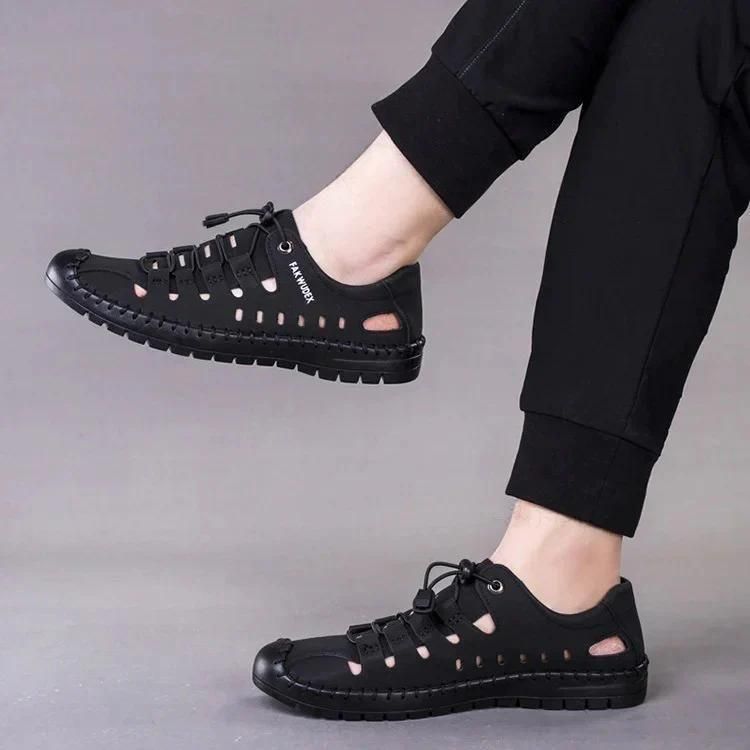 ZooZoo Men's Sleek Casual Shoes (UK 6 / US 7 / EUR 40): Lightweight Comfort & Modern Style (Black) (Approx. 976g)