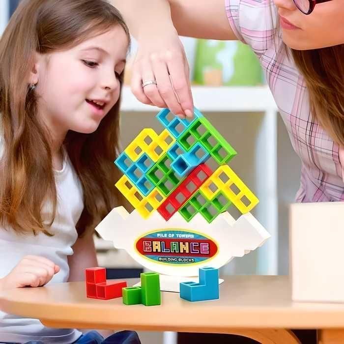ZooZoo New Upgraded Tetra Tower Stacking Game (300g) - Challenge & Fun for Kids & Adults (Multicolor, Plastic)