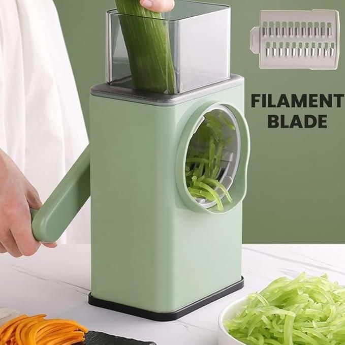 ZooZoo Multifunctional Manual Vegetable Grater (470g) - Effortless Prep, Endless Possibilities (3 Interchangeable Blades, Plastic & Stainless Steel, Random Color)