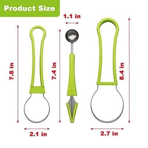 ZooZoo Professional 4-in-1 Watermelon Cutter & Baller Set (200g) - Effortless Slicing & Scooping (Stainless Steel & Plastic, Pack of 1)