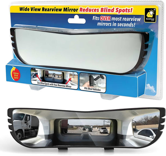 ZooZoo Upgraded Wide-Angle Rearview Mirror with Angel Vision (Approx. 400g) - See More, Drive Safer (Universal Fit, Truck Friendly)