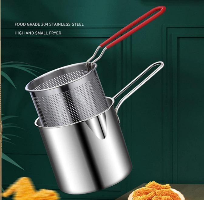 ZooZoo Aluminum Deep Fryer Pot (400g) - Unleash Your Inner Chef (Spacious Capacity, Durable Construction, 20x20x15cm)